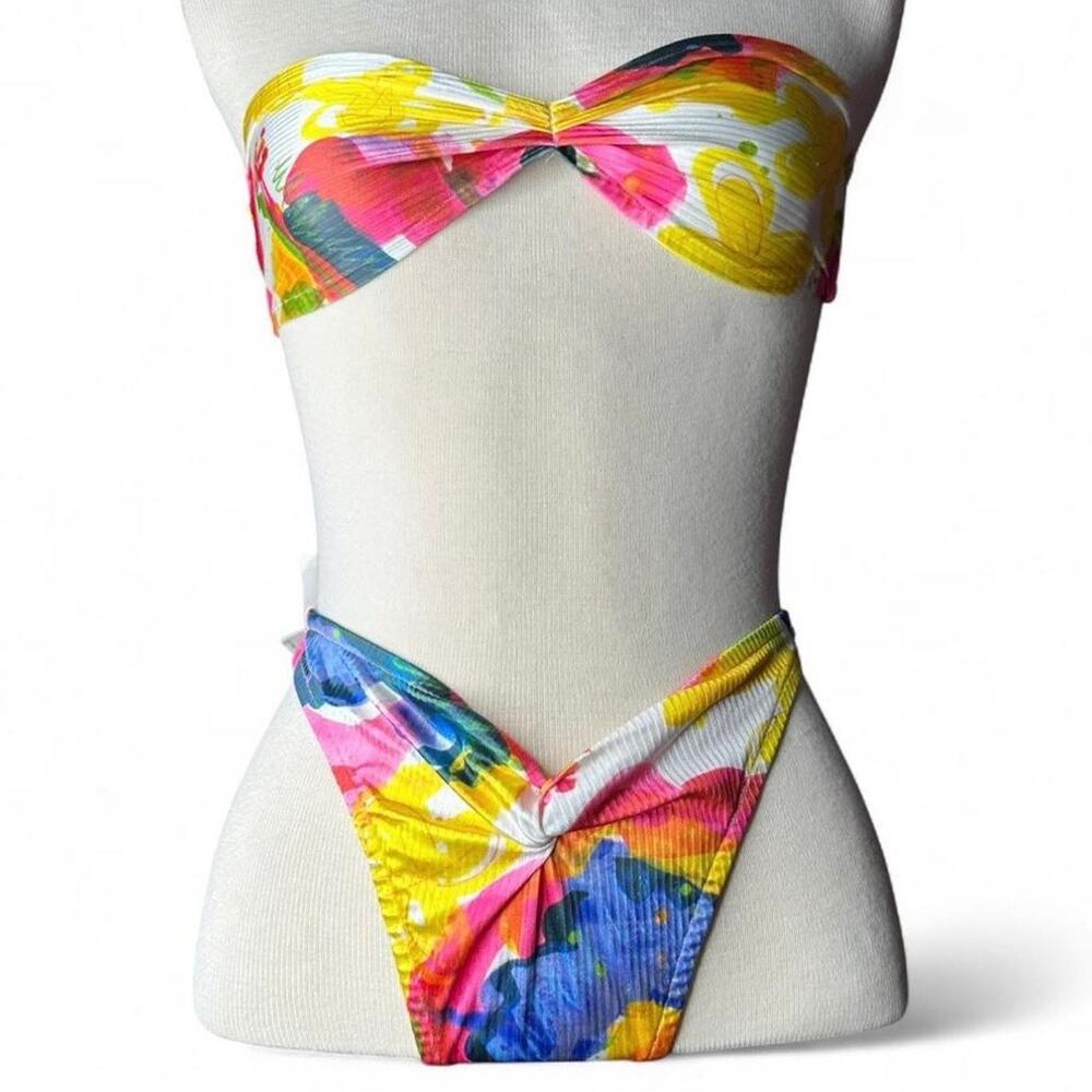 Vintage 80s/90s Bikini Swimwear EXPOZAY SEXY ABSTRACT High Thigh 
Women’s Size S